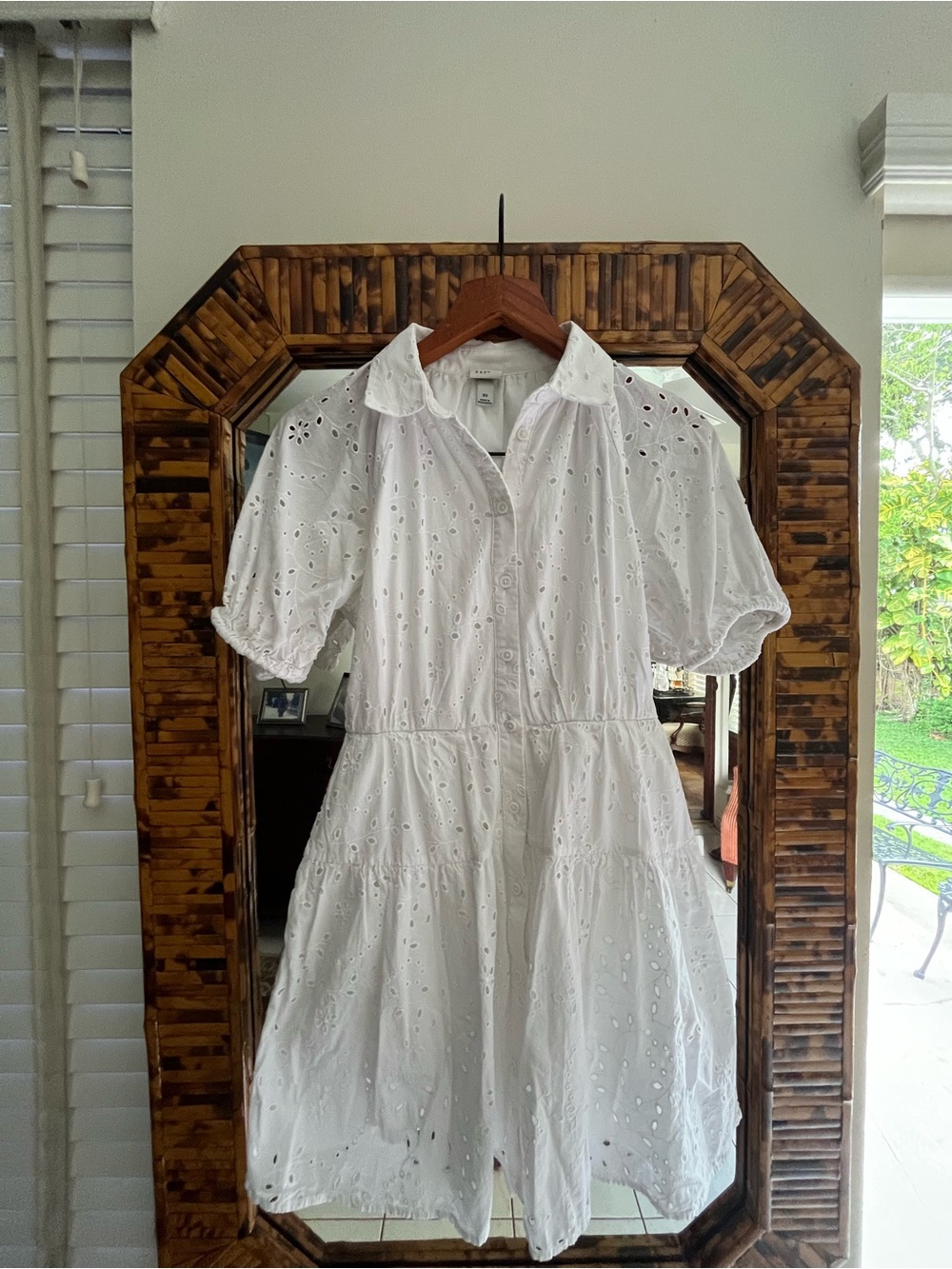 a new day White Eyelet Tiered Midi Dress